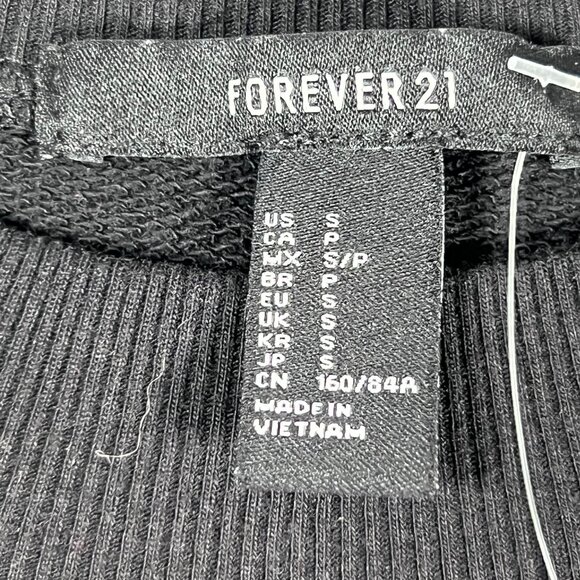 Forever 21 Unicorn Sweatshirt Womens Small Black Crewneck Long Sleeve NWT - Picture 2 of 8